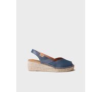 TONI PONS BERNIA-P Espadrilles compensées pour femme style peep toe en cuir, Océan, 35 EU