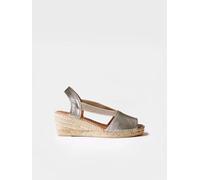 Espadrille à talon compensé moyen cuir à bride arrière | TEIDE-P 36