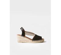 Espadrille à talon compensé moyen en cuir | TEIDE-P 34