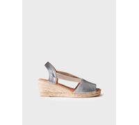 Espadrille à talon compensé moyen en cuir | TEIDE-P 40