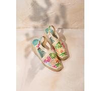 Espadrille à talon compensé pour femme avec broderie multicolore | MONTJOI 34