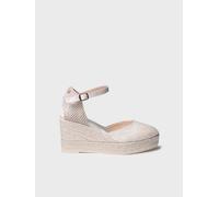 Espadrille à talon compensé pour mariée et satin | ORQUIDIA 36