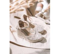 Espadrille à talon compensé pour mariée | PAOLA 40