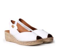 Espadrille compensée en Cuir pour Femme - BERNIA-P - Blanc, 41 EU