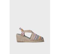 Espadrille compensée moyenne en raphia multicolore | TERRA-MH 39