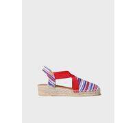 Espadrille compensée vegan pour femme en coton rayé | VINAROS 40