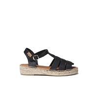 Espadrille Cuir Femme- Emma - Noir, 40 EU