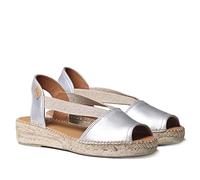 Espadrille Cuir Femme - ETNA - Argent, 38 EU