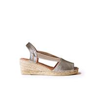 Espadrille Cuir Femme - TEIDE-P - Platine, 38 EU