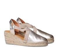Espadrille Cuir Femme - TOSSA - Platine, 34 EU