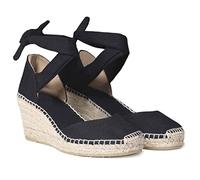 Toni Pons Espadrille femme Julia en lin talon compensé rubans Noir 38