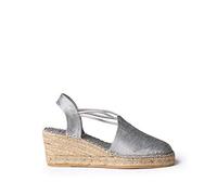 Espadrille Femme en Soie et Coton - Turia - Argent, 36 EU