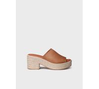 Espadrille ouverte au talon et cuir à talon large pour femme | ANDREA 37
