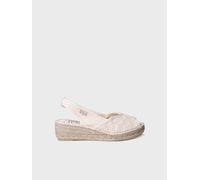 Espadrille peep toe à talon compensée et jute | BLANCA-AD 40