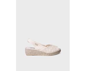 Espadrille peep toe à talon compensée et jute | BLANCA-AD 41