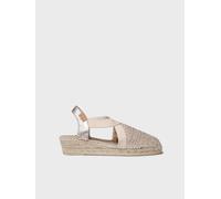 Espadrille plate en coton métallisé avec élastiques | VERA-RL 37
