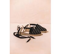 Espadrille plate en maille rayée avec rubans pour femme - OLIUETA | OLIUETA 40