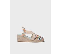 Espadrille pour femme à semelle compensée et broderie multicolore | MONTJOI 44