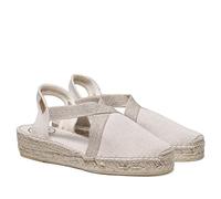 Espadrille pour Femme en Tissu de Coton - Verdi-V - Ecru, 34 EU