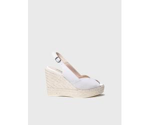 Espadrille pour mariée à talon compensé et daim | POPPY 39