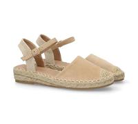 Espadrille Sandale Femme à Bout Ouvert, Talon compensé léger en Jute et Semelle en Jute. Imprimé uni. Fermeture à Boucle et Bout fermé. Idéale pour Le Printemps et l'été.