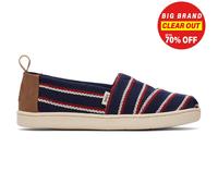 TOMS Classic Alpargata Semelle de Mocassin, Navy Woven Stripes, 30 EU