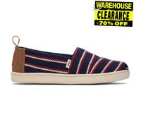 TOMS Classic Alpargata Semelle de Mocassin, Navy Woven Stripes, 30 EU