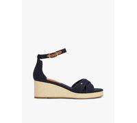 Tommy Hilfiger Espadrilles Compensées Femme Flag Criss-Cros Mid à Bride Cheville, Bleu (Space Blue), 39
