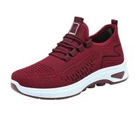 Espadrilles compensées Femme Basket de Marche Femme Chaussures décontractées pour Femmes pour Le Printemps, l'été et l'automne, Semelles Souples, Respirantes et Non fatigantes, Chaussures Rouge 36