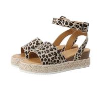 Espadrilles compensées pour femme - Chaussures de plage - Chaussures d'été à bout ouvert - Boucle de cheville - Sandales d'été à talons moyens - Sangle de cheville - Sandales d'été tendance, 02