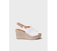 Espadrilles compensées pour femme et cuir avec fermeture velcro | LUGANO-P 35