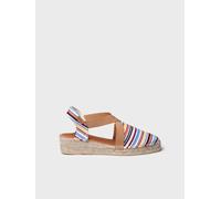 Espadrilles compensées vegan pour femme et coton rayé | VINAROS 35