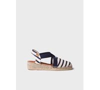 Espadrilles compensées vegan pour femme et coton rayé | VINAROS 43