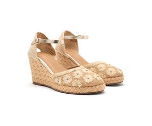 Espadrilles Cuir BRODÉ ET COMPENSÉES en Raphia Bennett