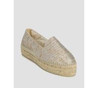 Espadrilles Dorées Pour Femmes Manebi Double Sole Lurex Cotton Blend Monaco Espadrilles H31d0-gold