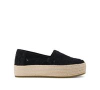 Espadrilles en crochet à plateforme femme Toms Valencia Noir 36,5