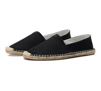 Espadrilles en toile cousue main mixtes pour hommes et femmes - Noir 43