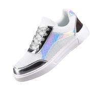 Espadrilles Femme Chaussures OrthopéDiques Femme Couple Femmes Printemps et été antidérapant Marche Chaussures Lumineuses de Confortable Orthopédique Marche Basket Chaussu Argent 43