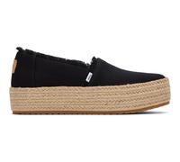 TOMS Women's Valencia Platform, Black Wide Width Canvas Fray, 41 EU
