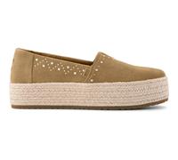 TOMS Espadrilles Valencia pour femme 10023601 Toffee Suede Studs, Crampons en daim caramel, 38.5 EU