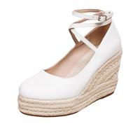 Espadrilles fermées pour femme, compensées, style bohème, pour | Bout fermé pour la protection, talon compensé pour la hauteur et le confort, parfaites pour les fêtes traditionnelles et les