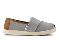TOMS Boy's Alpargata Classic Slip-on Espadrille, Drizzle Grey Heritage Canvas PU Trim, 3 UK