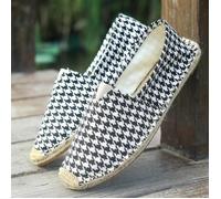 Espadrilles Mixtes en Toile Cousue Main Noir - FUNMOON 37