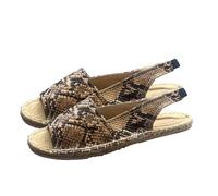 Espadrilles Plates en Serpent à Bout Fermé pour Femme. Estampillé Esparteras. Chaussures en Sparte. Taille 40