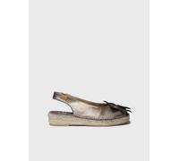 Espadrilles plates métalliques pour femme ornées d’une fleur | ERICA-FN 42