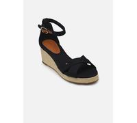 Tommy Hilfiger Espadrilles Compensées Femme Flag Criss-Cros Mid à Bride Cheville, Bleu (Space Blue), 40