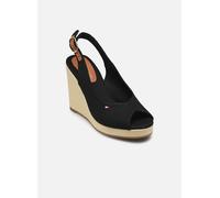 Tommy Hilfiger Espadrilles Compensées Femme Flag High Slingback à Bride Cheville, Noir (Black), 41