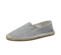 Espadrilles Unisexes en Toile, Chaussures d'Été Décontractées, Style Classique, Noir,Blanc,Beige,Gris (Gris, Système Taille Chaussures EU, Adulte, Homme, Numérique, Moyen, 40)