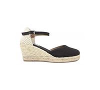 Espadrilles valenciennes compensées à 5 cordes et fermeture à boucle (fabriquées à la main en Espagne), Noir , 39 EU