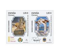 Espagne 2025, Timbres Postes de Vila-Real et Benidorm, Nouvelles Villes, 750e et 700e Anniversaire, 1 unité